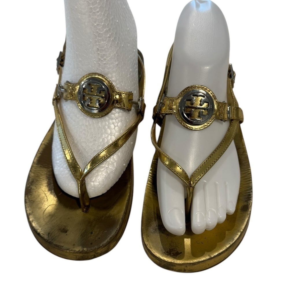 Tory Burch Gold Miller Sling Back Women's Sandals - Size 8M